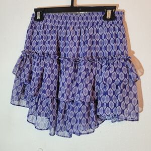 Misa Nahla Tiered Ruffle Mini Skirt